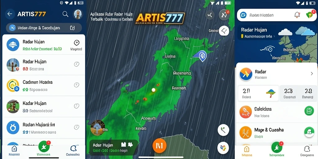 Tampilan antarmuka ARTIS777 yang menampilkan radar hujan real-time.