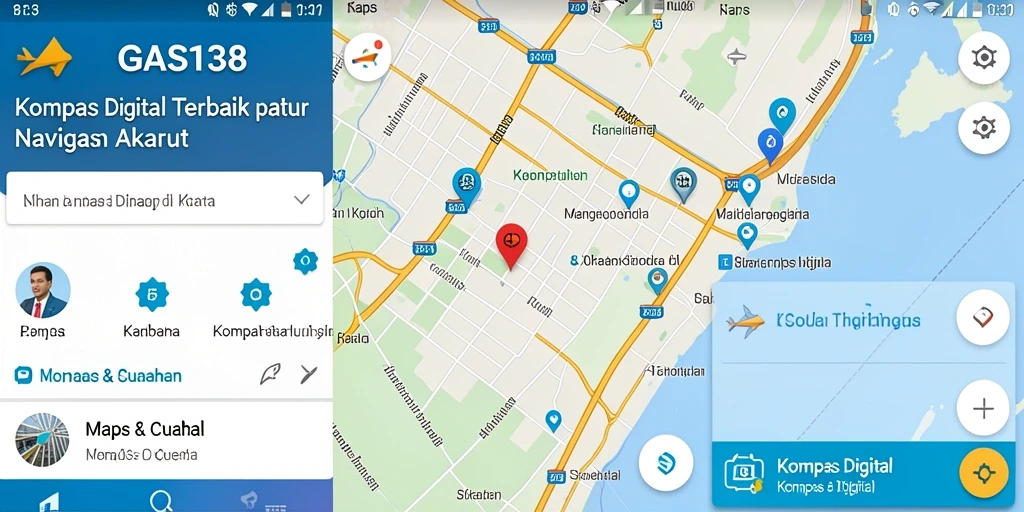 Antarmuka GAS138 yang intuitif dengan fungsi kompas digital.