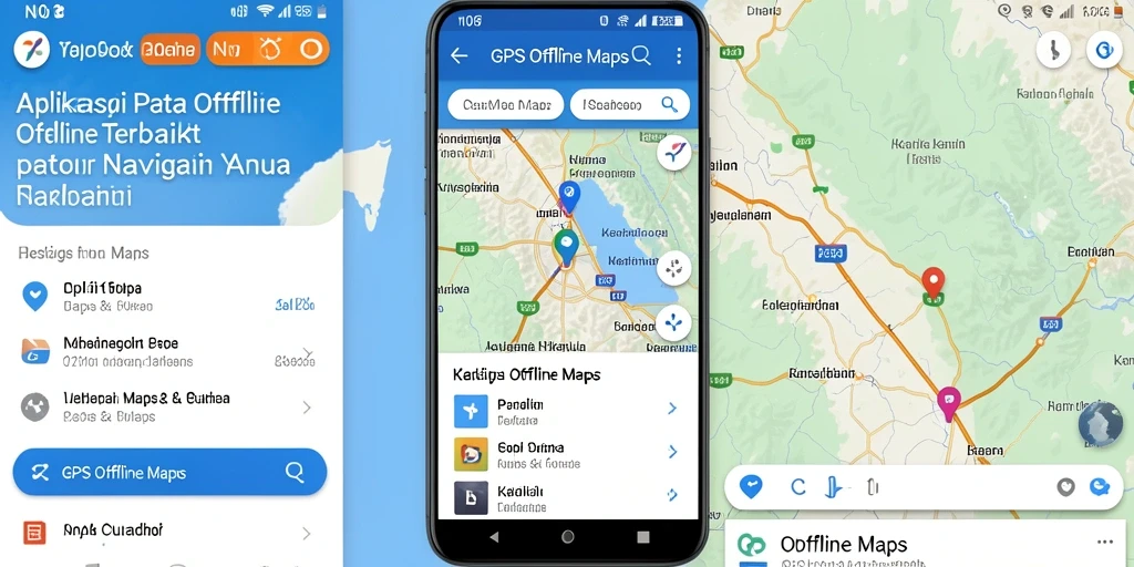 Antarmuka aplikasi N06 yang memungkinkan navigasi tanpa internet.