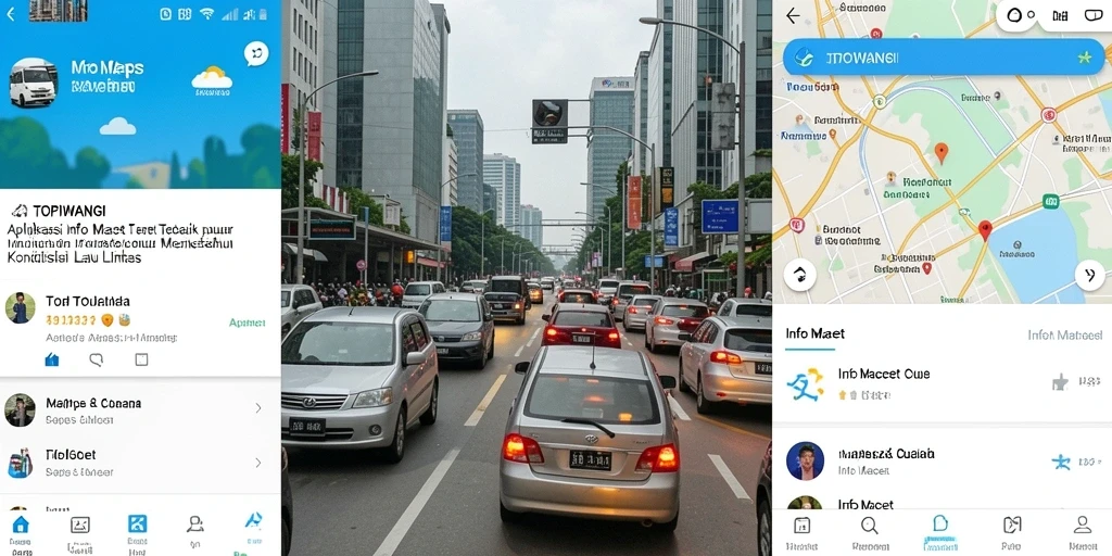 Tampilan antarmuka utama TOPIWANGI menampilkan informasi lalu lintas yang jelas.