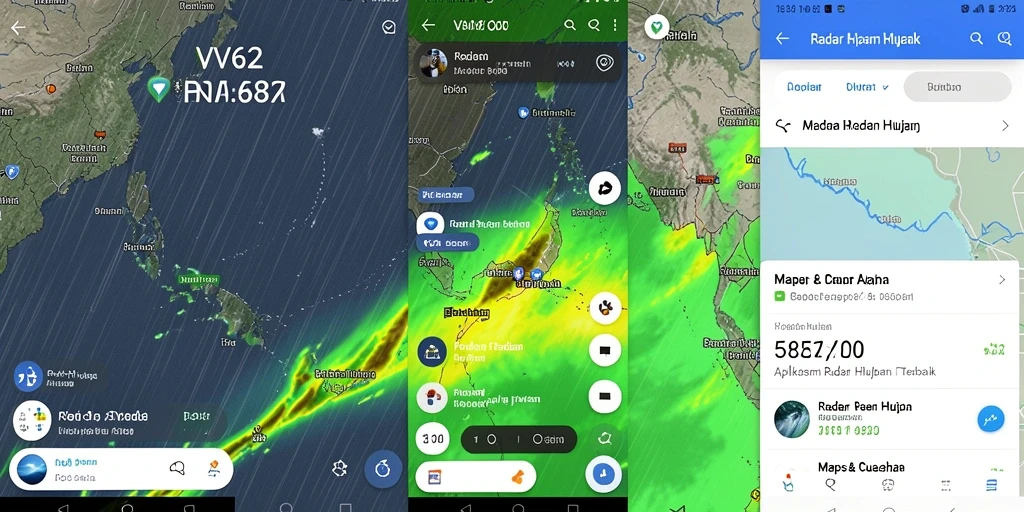 Tampilan antarmuka utama aplikasi Radar Hujan VV62