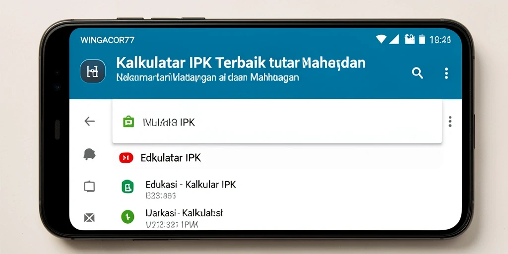 Tampilan antarmuka WINGACOR77 dengan fitur Kalkulator IPK yang sederhana.